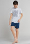 Pyjama court jersey encolure arrondie palmier gris chiné - Surfer Style