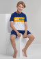 Pyjama kort biokatoen Keep going blokstrepen wit - Natural Love