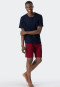 Pyjama court en coton bio, patte de boutonnage, motif chevrons bleu foncé - Fashion Nightwear