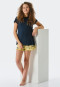 Pajamas short organic cotton ruffles camper dark blue - Ocean Flow