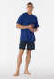 Pyjama court coton bio rayures bleu marine - Comfort Nightwear