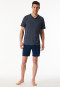 Short pyjamas striping dark blue - Long Life Soft