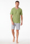 Pyjama court rayures en V vert gazon - 95/5