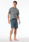 Schlafanzug kurz Streifen jeansblau - Casual Nightwear