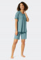 Pyjama court tencel silhouette en A pois bleu-gris - Minimal Comfort Fit