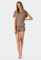 Pajamas short Tencel oversized shirt brown - selected! premium