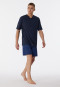 Pajamas short V-neck houndstooth midnight blue - Comfort Essentials