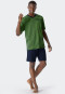 Pyjama court encolure en V rayures citron vert - Essentials Nightwear