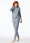 Schlafanzug lang Bio-Baumwolle jeansblau-meliert - Casual Nightwear