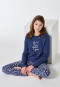 Pyjama lange pyjama met dierenprint jeansblauw - Teens Nightwear
