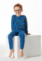Schlafanzug lang Bündchen Drachen blau - Boys World