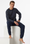 Lange pyjama manchetten donkerblauw patroon - Dark Sapphire