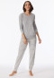 Schlafanzug lang Bündchen grau-meliert - Casual Essentials