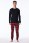 Pajamas long cuffs check black - Family