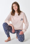 Pyjama lang manchetten kat dierenprint champagne - Teens Nightwear