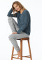 Pyjama lange manchetten gestreepte jeansblauw - Casual Essentials