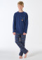 Long pyjamas sloth check dark blue - Teens Nightwear