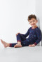Pyjama long côtelé coton bio ourlets monde hiver montagne bleu foncé - Rat Henry