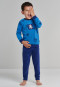 Pyjama long bleu en tissu éponge avec bords-côtes au motif de requin et tête de mort - Capt'n Sharky