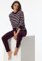 Schlafanzug lang Frottee Bündchen pflaume - Casual Essentials