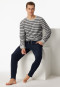 Pajamas long terry cloth cuffs stripes heather gray - Warming Nightwear