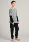 Pajamas long terry organic cotton cuffs block stripe anthracite - Acid Brights