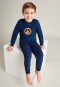 Long pajamas terry organic cotton cuffs stripes pirate dark blue - Capt'n Sharky