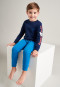 Pyjama lang interlock manchetten Hai letters donkerblauw - Capt'n Sharky