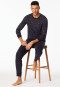 Pyjamas long Interlock cuffs coal patterned - Fine Interlock