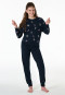 Pajamas long interlock cuffs dream motifs midnight blue - Nightwear