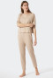 Pajamas long interlock short oversized shirt sand - Modern Nightwear