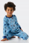 Pajamas long interlock organic cotton cuffs teddy bears light blue - Natural Love