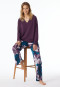 Schlafanzug lang Interlock pflaume bedruckt - Modern Nightwear