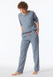 Schlafanzug lang jeansblau meliert - Casual Nightwear