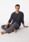 Lange jersey pyjama antraciet - Ebony