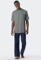 Pajamas long-sleeved breast pocket circles jade - Essentials Nightwear