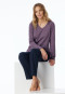 Pajamas long mauve patterned - Comfort Essentials