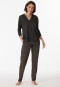 Pyjama lang modal oversized V-hals antraciet - Modern Nightwear