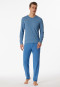 Pyjama Lang Modal V-hals Strepen oceaanblauw - Long Life Soft