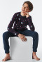 Pyjama long coton bio poignets ours polaire carreaux bordeaux - Feeling@Home