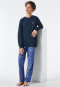 Lange pyjama biologisch katoenen manchetten Hondenskateboard indigo - Natural Rythm