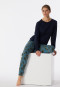 Pajamas long organic cotton cuffs midnight blue - Contemporary Nightwear