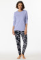 Pajamas long organic cotton cuffs navy - Contemporary Nightwear