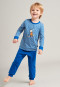 Schlafanzug lang Organic Cotton Bündchen Ringel Zauberer Ratte blau - Rat Henry