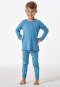 Schlafanzug lang Organic Cotton Bündchen Sterne Monde hellblau - Natural Love