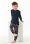 Schlafanzug lang Organic Cotton Bündchen Winter blauschwarz - Family