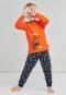 Pajamas long organic cotton Funny Animals orange - Natural Love