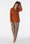 Pigiama lungo in cotone biologico con abbottonatura, color whisky - Comfort Nightwear