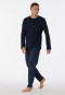 Pigiama lungo in cotone biologico con fantasia di colore blu notte - Casual Nightwear
