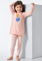 Pajamas long organic cotton stripes owl polka dots peach - Natural Love